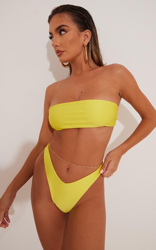 Yellow Mix & Match Bandeau Bikini Top on Productcaster.