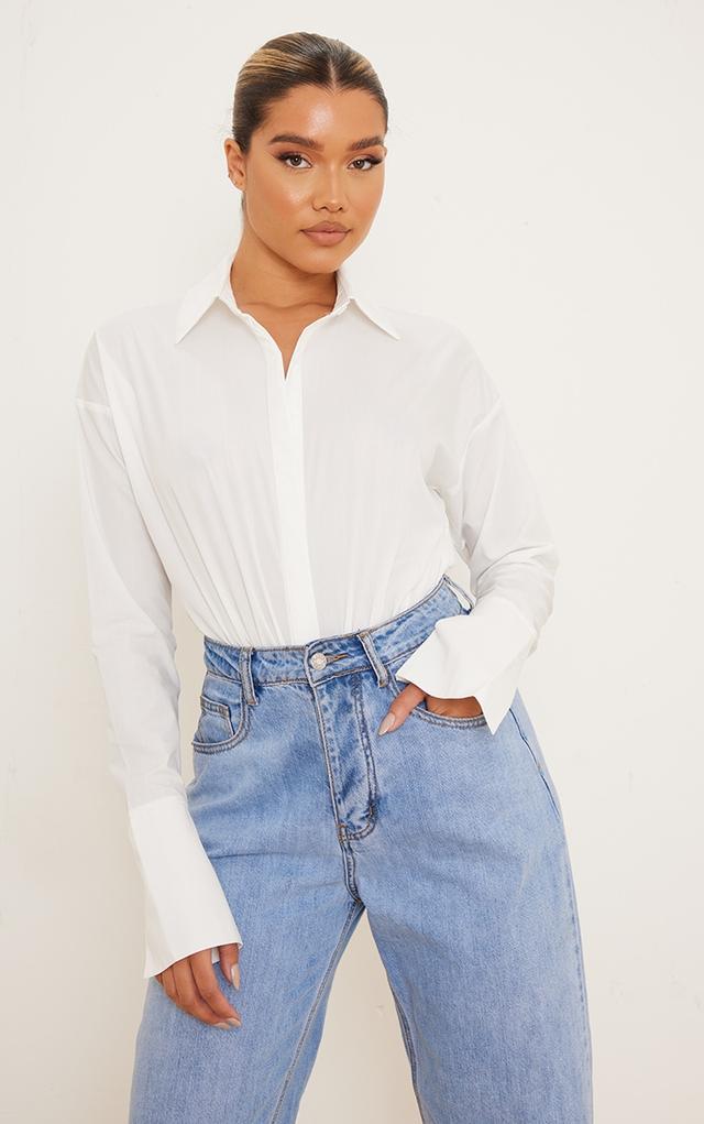 White Oversized Shirt Bodysuit on Productcaster.