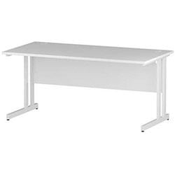 Impulse Rectangular Office Desk W1600xD800xH730mm White Double Cantilever Legs White Top , HuntOffice.co.uk on Productcaster.