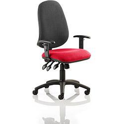 Eclipse XL III Lever Task Operator Office Chair With Height Adjustable Arms Black Back Red Seat , HuntOffice.co.uk on Productcaster.