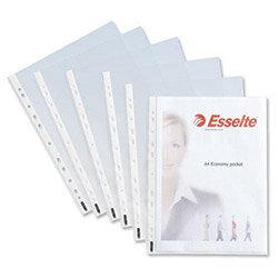 Esselte Economy Lightweight Punched Pocket A4 Clear 43 Micron Pack 100 on Productcaster.