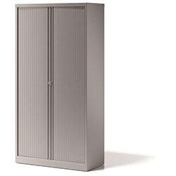 Bisley Side Opening Tambour Door Cupboard H1970xW1000xD470mm Silver - Supplied Empty , HuntOffice.ie on Productcaster.