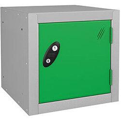 Probe 1 Door Cube Locker Cam Lock ACTIVECOAT W380xD380xH380mm Silver Body Green Door on Productcaster.