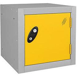 Probe 1 Door Cube Locker Cam Lock ACTIVECOAT W380xD380xH380mm Silver Body Yellow Door on Productcaster.