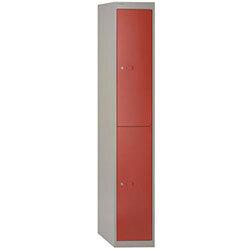 Bisley Steel Locker 457mm Deep 2 Door Grey & Red on Productcaster.