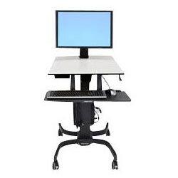 Ergotron WorkFit-C Single HD Sit-Stand Workstation - Cart for LCD display / keyboard / mouse / CPU - grey, black - screen size: 30" , HuntOffice.ie on Productcaster.