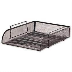 Office Mesh Letter Tray Stackable Front Load Portrait Foolscap Scratch Resistant Black 5 Star on Productcaster.