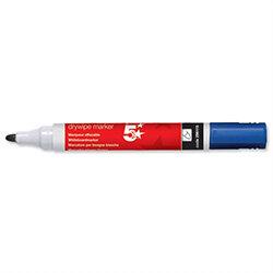 5 Star Whiteboard Markers - Bullet Tip, Blue, Pack of 12 on Productcaster.