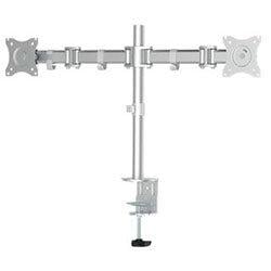 NewStar NeoMounts Full Motion Dual Desk Mount (clamp & grommet) for two 10-27" Monitor Screens, Height Adjustable - Silver - Mounting kit for 2 LCD  on Productcaster.