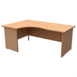 Radial Office Desk Panelled Left Hand W1800xD1200xH725mm Beech Ashford on Productcaster.