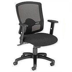 Influx Mesh Task Operator Office Chair Black - Height-Adjustable Arms on Productcaster.