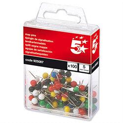 Map Pins 5mm Head Assorted Pack 100 5 Star on Productcaster.