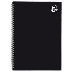 5 Star A4 Wirebound Note book Hard Cover Black Pack 5 on Productcaster.