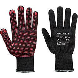 Portwest A110 Polka Dot Glove Black XSmall on Productcaster.