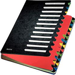 Leitz Colour Desk Organiser Tabbed Folder 24 Tabs Black , HuntOffice.ie on Productcaster.