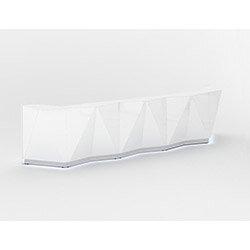 ALPA Straight Reception Desk with White Glass Front W4813xD946xH1100mm on Productcaster.