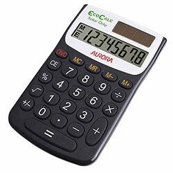 Aurora Black /White 8-Digit Handheld Calculator Solar and Battery Power EC101 on Productcaster.