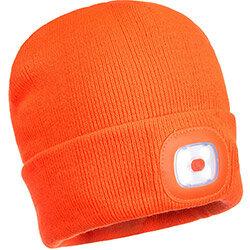 Portwest B028 Rechargeable Twin LED Beanie Orange , HuntOffice.ie on Productcaster.