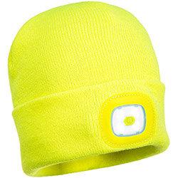 Portwest B028 Rechargeable Twin LED Beanie Yellow on Productcaster.