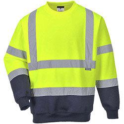 Portwest B306 Hi-Vis 2-Tone Sweatshirt Yellow & Navy XL on Productcaster.