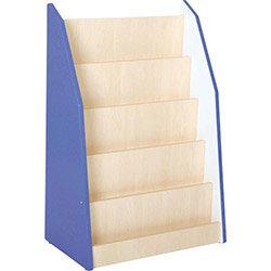 Quadro - One-Sided Library Stand - Maple & Blue on Productcaster.