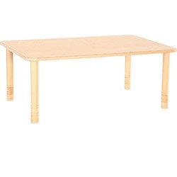 Flexi Rectangular Height Adjustable Table 48-58cm Beech Finish on Productcaster.