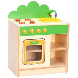 Play Corner Stove Unit - Creative Environment for Classroom - Kitchen Corner Unit - Natural Wood on Productcaster.