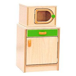 Pretend Play Corner Cupboard With Microwave on Productcaster.