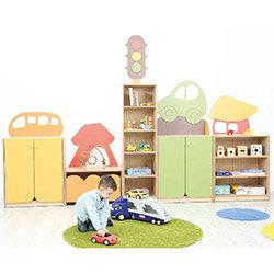 Room Scene - City - 5 Types of Cabinets for Toys, Easy-movable Box, Decorative Elements on Productcaster.