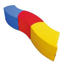 Soft Play Curved Snake Seat PVA Red on Productcaster.