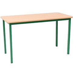 Steel Green Leg Rectangular Classroom Table - Height 710mm on Productcaster.