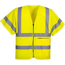 Portwest C372 Hi-Vis Half Sleeve Zip Vest Yellow 3XL , HuntOffice.ie on Productcaster.