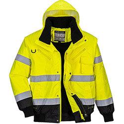 Portwest C465 3in1 Bomber Jacket 3:2 Yellow & Black Large , HuntOffice.ie on Productcaster.