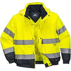 Portwest C468 Hi-Vis 2in1 Bomber Jacket Yellow Large on Productcaster.