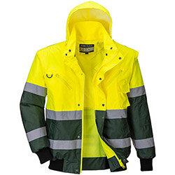 Portwest C565 Hi-Vis Bomber Jacket Yellow & Green Large , HuntOffice.ie on Productcaster.