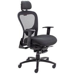 Strata High Back Heavy Duty 24 Hour Task Operator Office Chair Mesh Back & Seat Slide Black - Weight Tolerance 152kg on Productcaster.