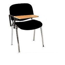 Multi-Purpose Side Chair with Writing Tablet Black with Chrome Legs on Productcaster.