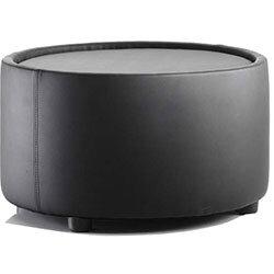 Neo Round Reception Coffee Table Black Leather on Productcaster.