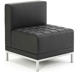 Infinity Modular Reception Straight Back Sofa Chair Black Bonded Leather on Productcaster.