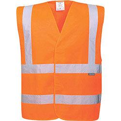 Portwest EC76 Eco Hi-Vis Vest (Pack of 10) Orange SM on Productcaster.