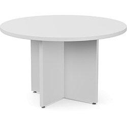 Fermo Round 1200mm Diameter Meeting Room Table With Cross Panel Base White , HuntOffice.ie on Productcaster.