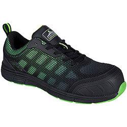 Portwest FT35 Compositelite Ogwen Trainers Black & Green Size EU 39/UK 6 on Productcaster.