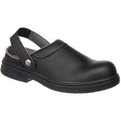 Portwest FW82 Slip-On Safety Clogs Black Size EU 38/UK 5 on Productcaster.