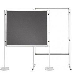 Double Sided Felt Notice Board Grey & Whiteboard 1500 x 1200mm For Franken Pro Partition System on Productcaster.