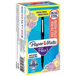 PaperMate Flair Felt Tip Pens Medium Black Pack of 36 2077174 , HuntOffice.ie on Productcaster.