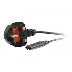 C2G Non-Polarised Power Cord - Power cable - IEC 60320 C7 to BS 1363 (M) - AC 250 V - 1 m - molded - black - United Kingdom on Productcaster.