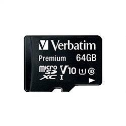 Verbatim Micro SDHC Card Including Adapter 64GB Black Ref 44084 on Productcaster.