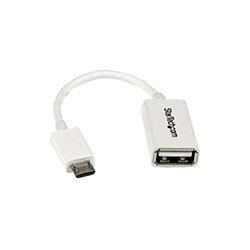 StarTech 5in White Micro USB to USB OTG Host Adapter M/F 1 x Type A Female USB 1 x Type B Male Micro USB Nickel Plated Connector White UUSBOTGW on Productcaster.