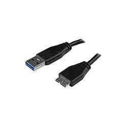 StarTech 1m 3ft Slim SuperSpeed USB 3.0 A to Micro B Cable M/M 1 x Type A Male USB 1 x Micro Type B Male USB Nickel Plated Connector Black USB3AUB1MS on Productcaster.