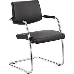 Havanna Boardroom & Visitor Chair Black Leather With Arms on Productcaster.